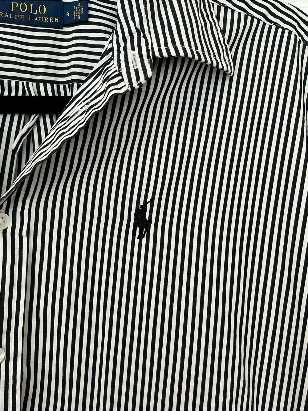 Polo Ralph‎ Lauren shirt dress, black and white, size 4